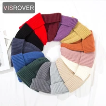 VISROVER 14 Colorsways Женская/Мужская/детская зимняя шапка акриловая шапка унисекс шапка, вязанная крючком шапочки теплые шапки s Детский берет