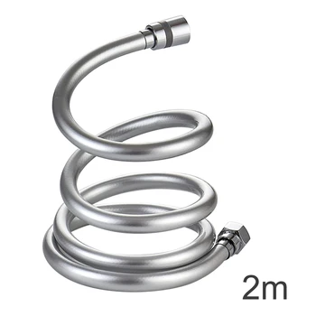 

Home Replacement Parts Shower Hose Bathroom Handheld Flexible Silver Leakproof Heat Resistant Anti-Kink PVC Extra Long Hotel