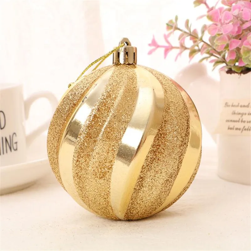 8CM 12PCS/Box Thread Handmade Christmas Balls Merry Christmas Tree Hanging Decorations Xmas Ornament Balls Party DIY