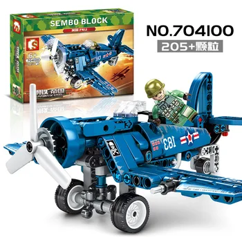 

Individual building blocks, F4U aircraft splicing building blocks, British flamethrower aircraft military building blocks