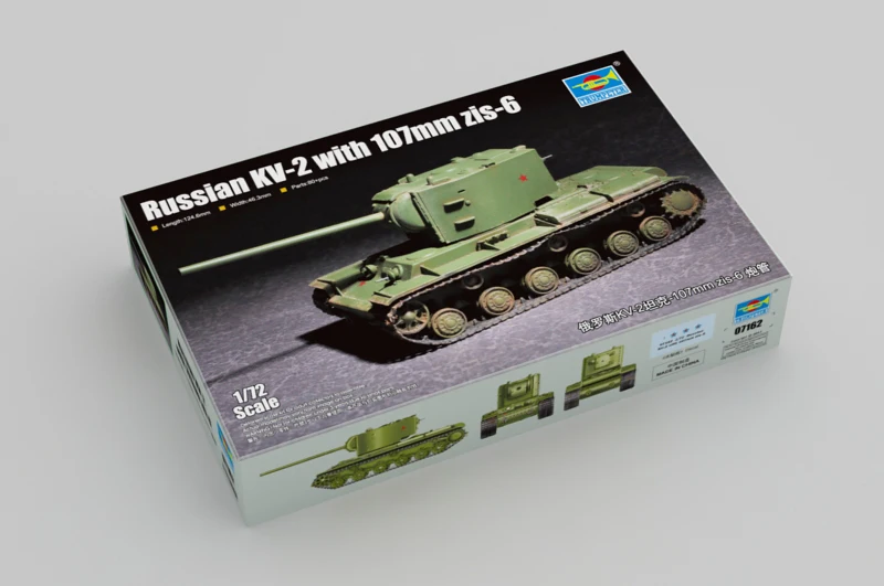 

Trumpeter 1/72 07162 Russian KV-2 with 107mm Zis-6 Tank Military Display Toy Plastic Assembly Building Model Kit