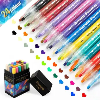 

Acrylic Paint Marker Pens Waterproof Permanent Paint Art Marker Pen Set for Rock Painting, DIY Craft Projects
