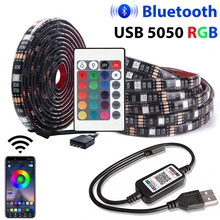 USB LED franja de RGB SMD 5050 DC 5V Control Bluetooth 1M 2M 3M 5M led Flexible tira de luz para la decoración de la casa de TV luces de fondo