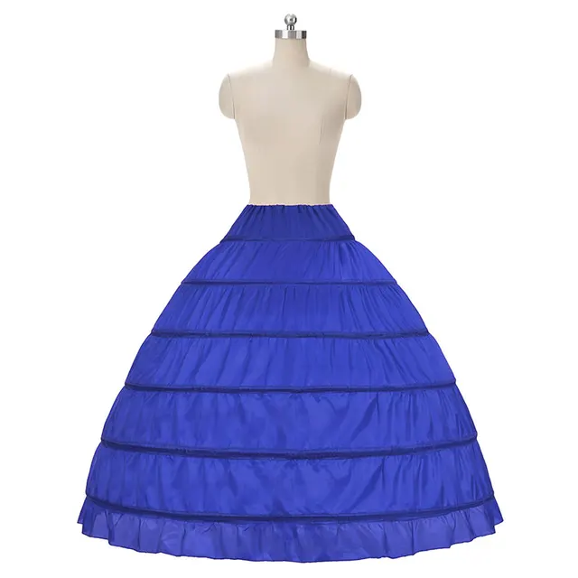4 Hoops 5 Layers Ball Gown Petticoats Black Petticoat Crinoline Underskirt Big Ruffle Wedding Accessories Tulle Underskirts 6 Hoops Royal Blue