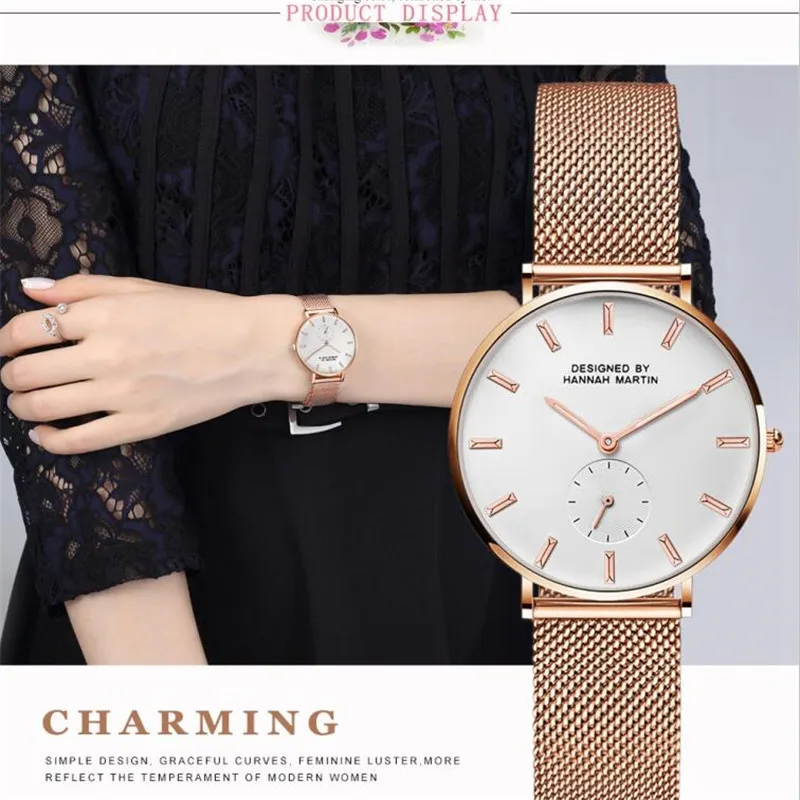 Европейский стиль Женские кварцевые наручные часы дизайн 3 зимы тонкое