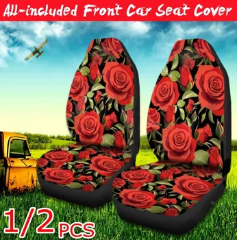 

Car Universal Seat Cover for Most cars Front Seats Rose Flower Cushion Seat Protector for Bmw Breathable Styling