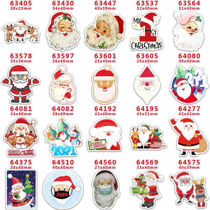 Description Picture 2 of item10 pcs Father Christmas Resin Flatback for Hair Bows Planar Resin Crafts Custom Resin for DIY Phone Decorations PR63405