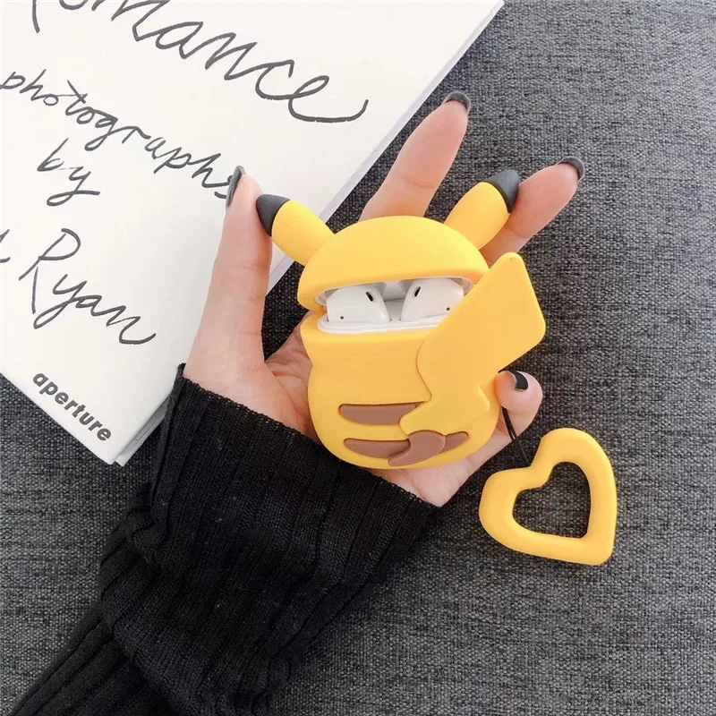 Soft Silicone Earphone Case for Airpods Pokemon Pikachu Headphone Wireless Bluetooth Protective Box Cover Airpod 1 2 Cases