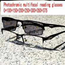 Полурамки прогрессивные многофокусные переходные фотохромные солнцезащитные очки для чтения мужские очки для чтения дальний прицел FML