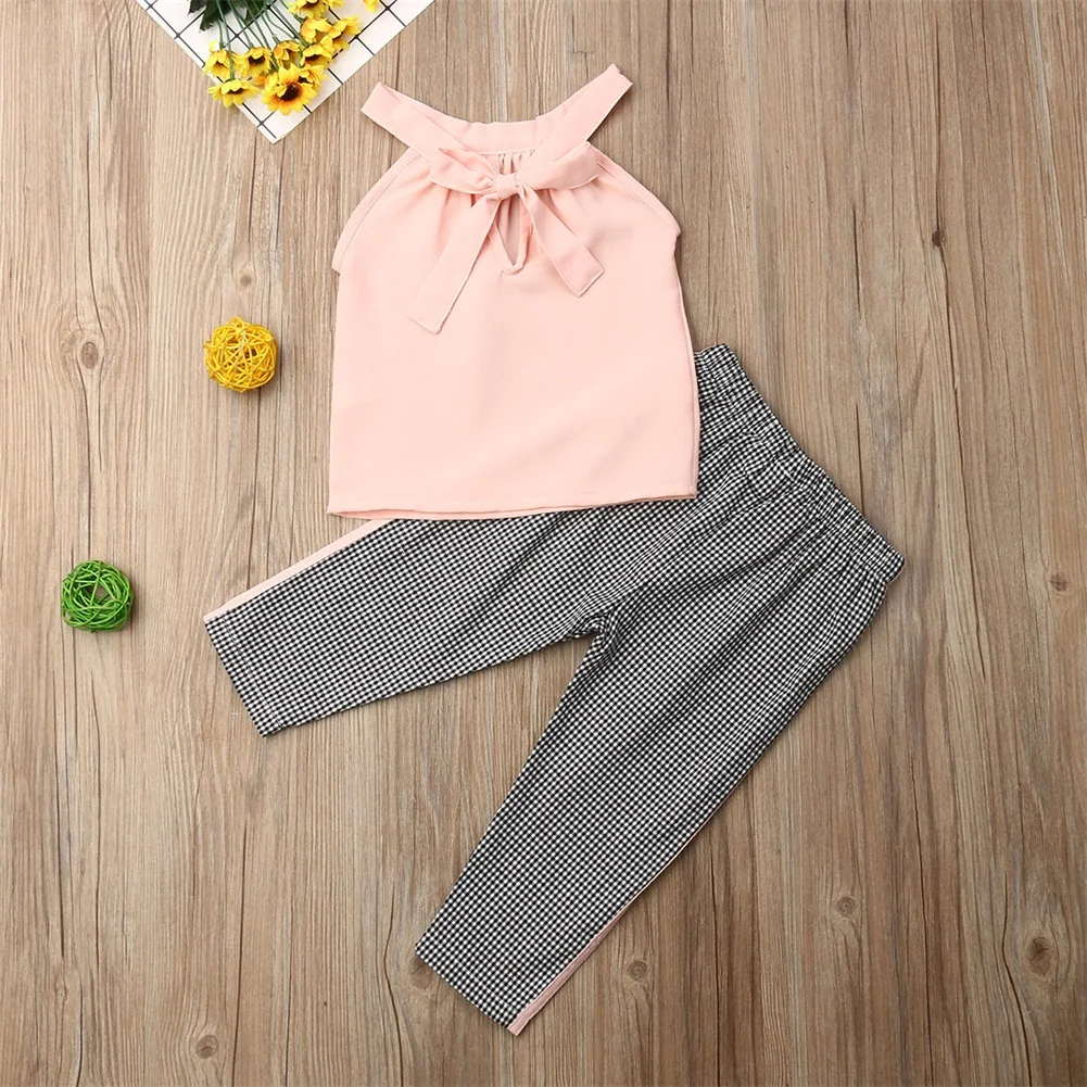 

Pudcoco Summer Toddler Baby Girl Clothes Sleeveless Vest Tops Long Pants 2Pcs Outfits Clothes Summer 1-5Y