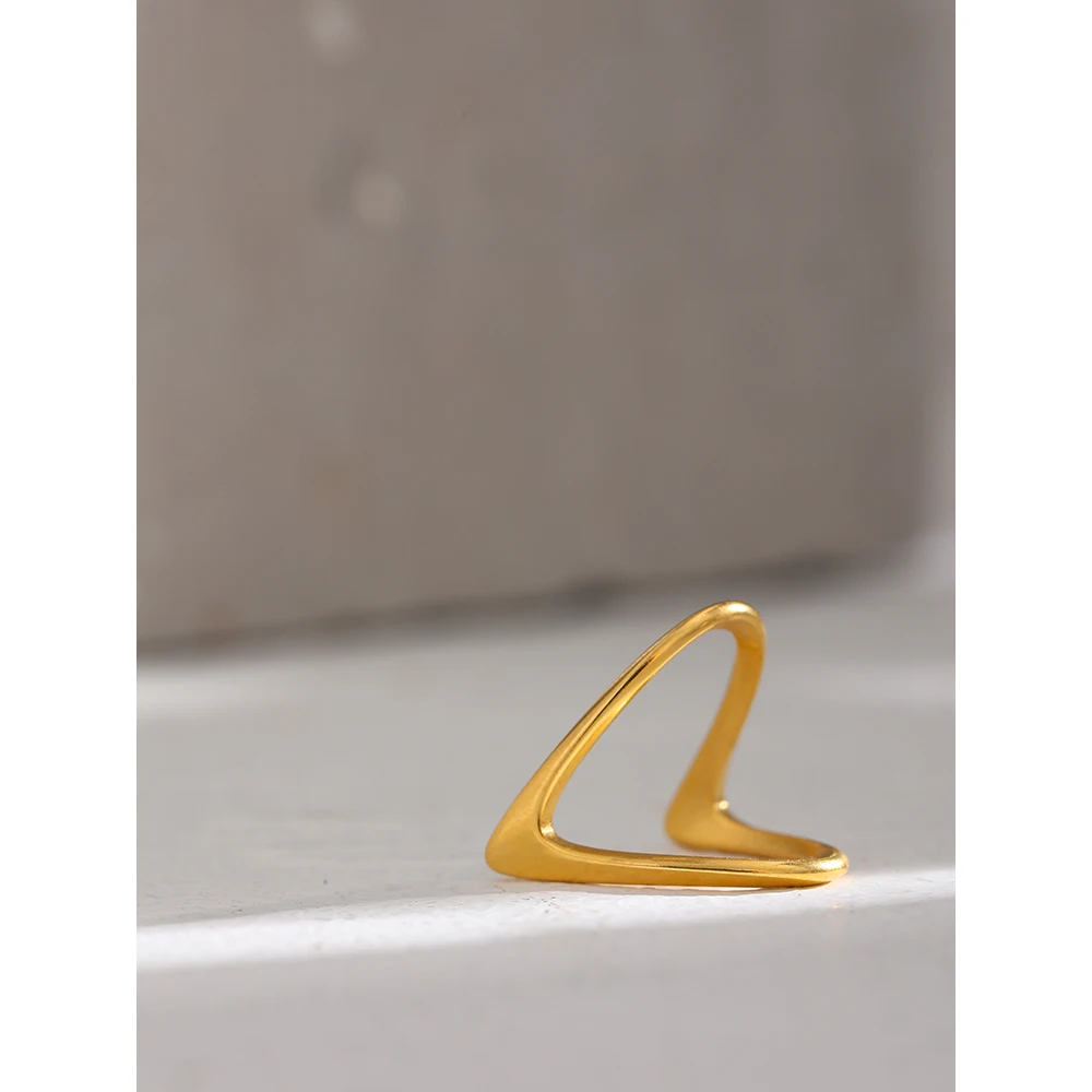 Stainless Steel Gold Color Finger Rings Women Minimalist Metal Golden Finger Rings Waterproof Jewelry Gift