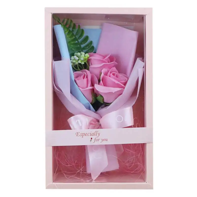Valentine\'s Day Gift Simulation Rose Soap Flower with Gift Box Everlasting Flower Bouquet Mother\'s Day Wedding Decoration - Цвет: P1