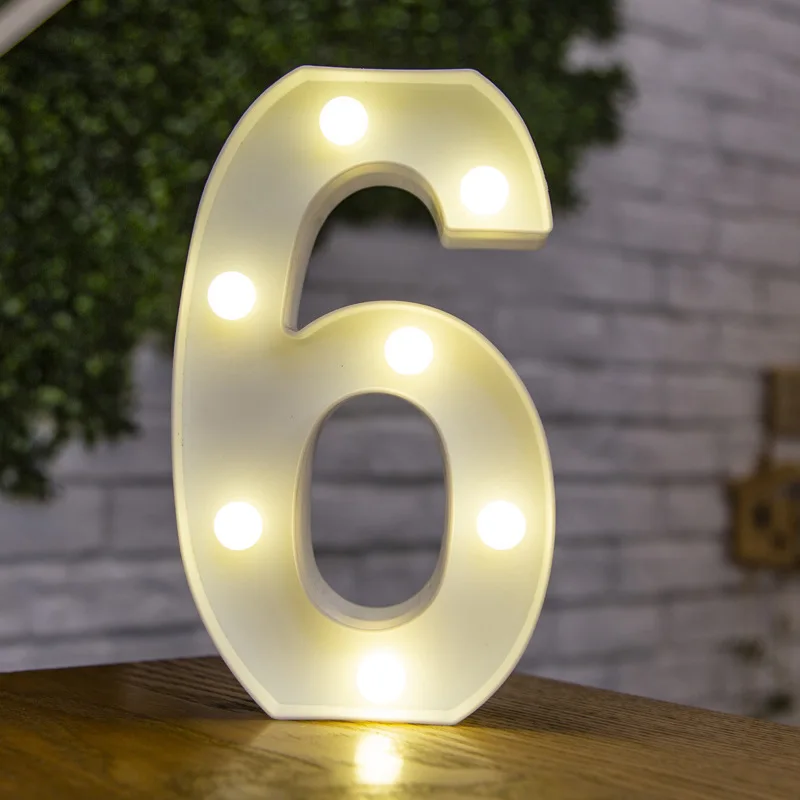 Números Iluminados, Luces De Noche Con Luz LED, Para Decoración De Pared, Letras Iluminadas Para Bodas, Fiestas De Cumpleaños, Navidad, Números, Utilizan Pilas. (7