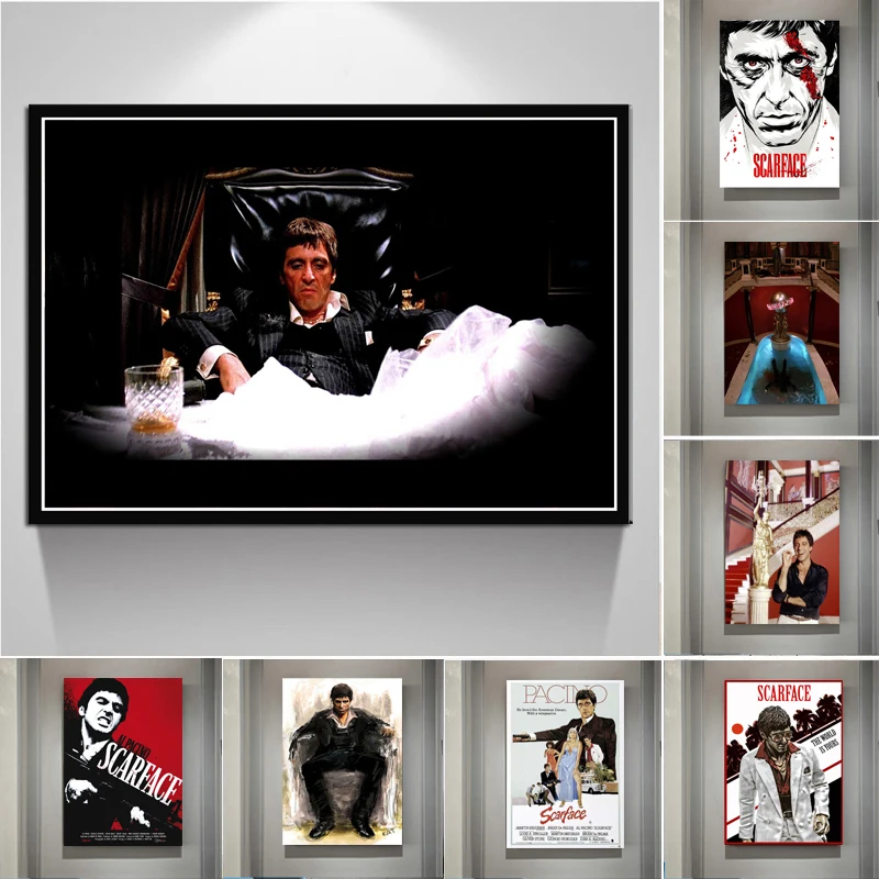 Плакат с HD-печатью классический фильм Scarface фотография альпинизма искусство на