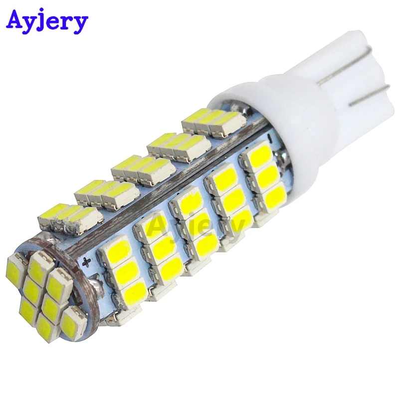 

AYJERY 100Pcs T10 68 SMD 194 168 1206 68 SMD LED light Bulbs Super White Signal Light Wedge Light Bulb 12V Auto Lighting
