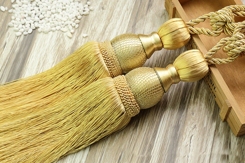 1 пара штор Tiebacks Tassel Holdbacks мяч галстук назад связывающие пряжки для веревки занавес зажим для штор держатели для штор Tieback Пряжка зажим - Цвет: F