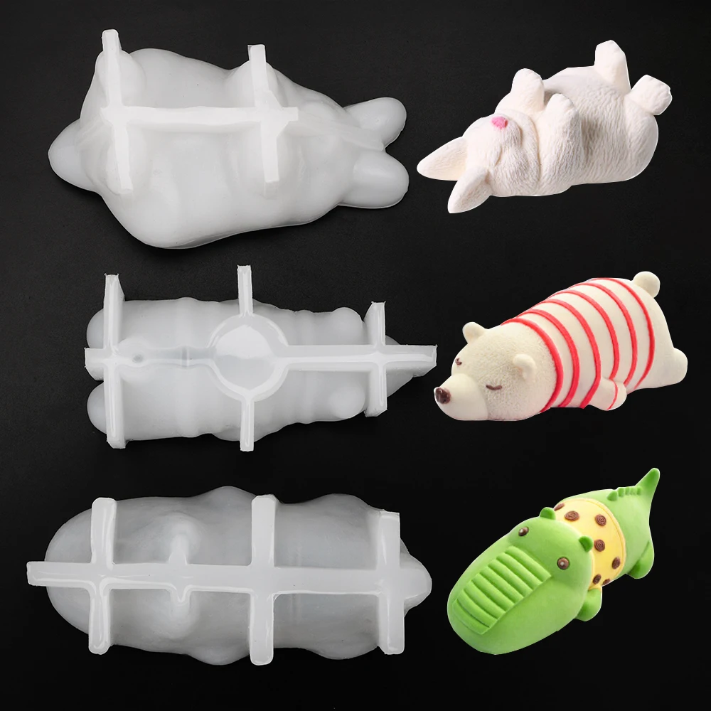 Силиконовая форма DIY формы для шоколада и выпечки Кухня аксессуары 3D милый мультяшный Медведь Кролик Крокодил Форма для торта, Мусса