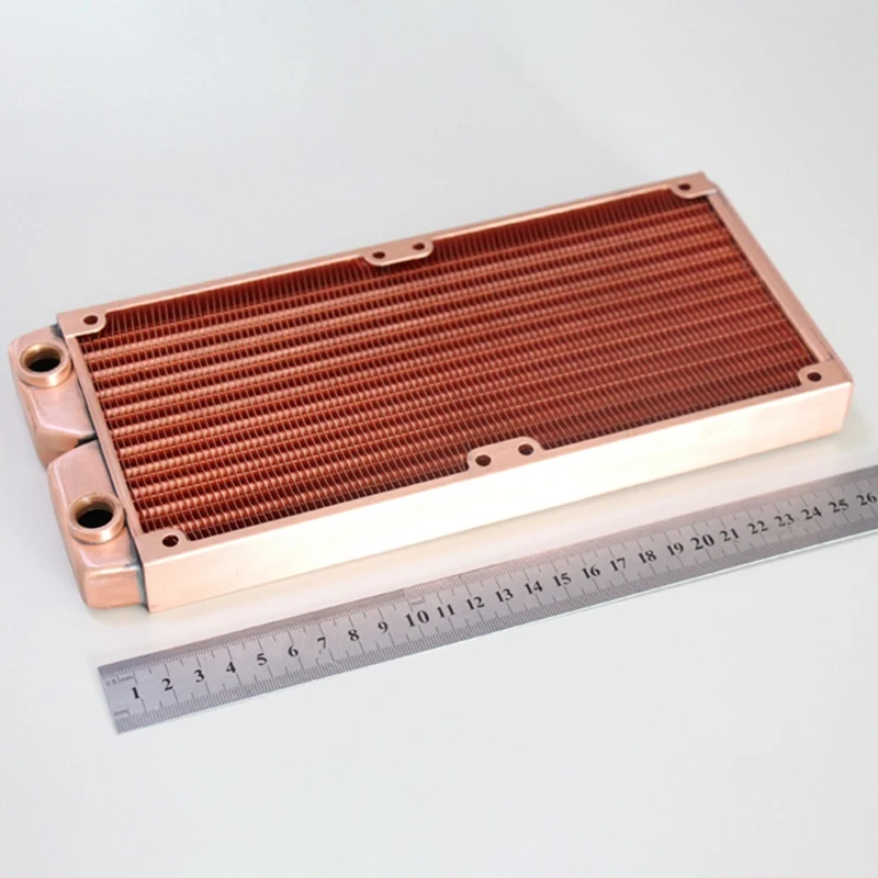 G1/4 дюйма 240 мм полностью фиолетовый медный радиатор водяного охлаждения подходит для компьютера водяного охлаждения радиатора подходит для 120 мм вентиляторов 2