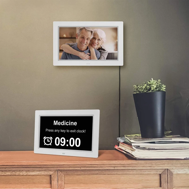 Цифровой календарь будильник День Часы-с 8 дюймов Большой экран дисплей, Am Pm, 5 Будильник, для очень больших людей с дефектами зрения
