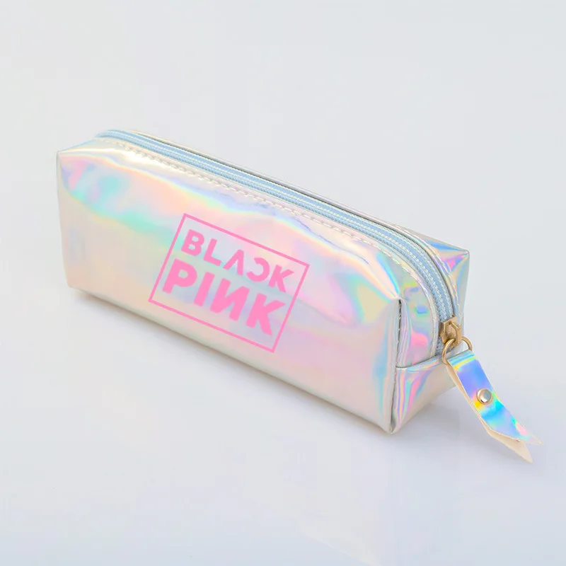 Kpop BLACKPINK PU лазерный пенал Blingbling мини монеты пакеты для хранения держатель щеток для макияжа - Цвет: logo