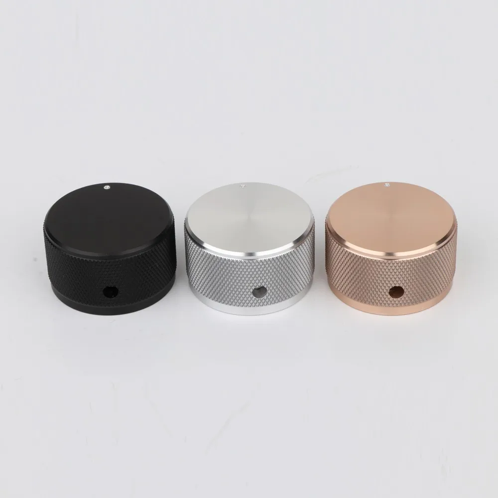 Preffair 4 * kn3822 Silber/Gold/Schwarz Farbe Aluminium Potentiometer Drehknopf 6mm Steuersc halter Kappe Schall lautstärke Hut – Detail 1