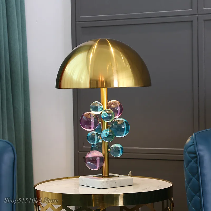 modern Crystal Bubble Ball Table Lamp Nordic Desk Lights for Living Room Bedroom Bedside Study Stand Home decor Luminaire | Освещение