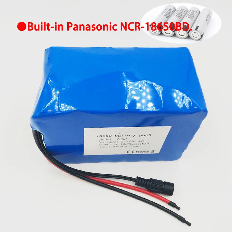 24v Батарея 24V 16Ah Электрический велосипед литий-ионный Батарея 29.4V16000mAh 15A BMS 250W350W 18650 Батарея пакет колеске bms