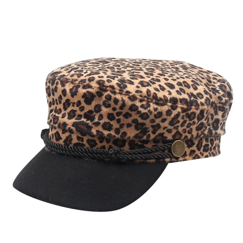 Осенне-зимний женский берет для девочек, корейский модный Леопардовый козырек, береты для женщин, Ретро стиль, плоские козырьки, шапки - Цвет: 1