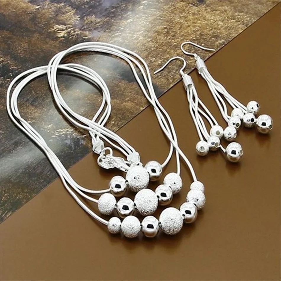 Jewelry set Fine Jewelry Set 925 Sterling Silver Sideways Snake Chain Bracelet Necklace Sets Women Men Fashion Charm Jewelry Gift