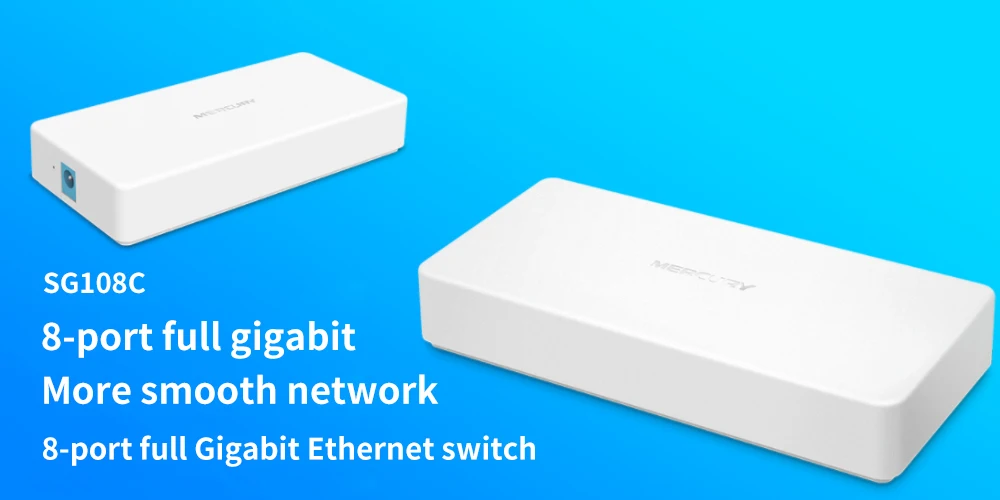 MERCURY SG108C Ethernet коммутаторы 8-Порты Gigabit Порты и разъёмы настольный коммутатор 10/100/1000 Мбит/с RJ45 Порты и разъёмы Soho коммутатор
