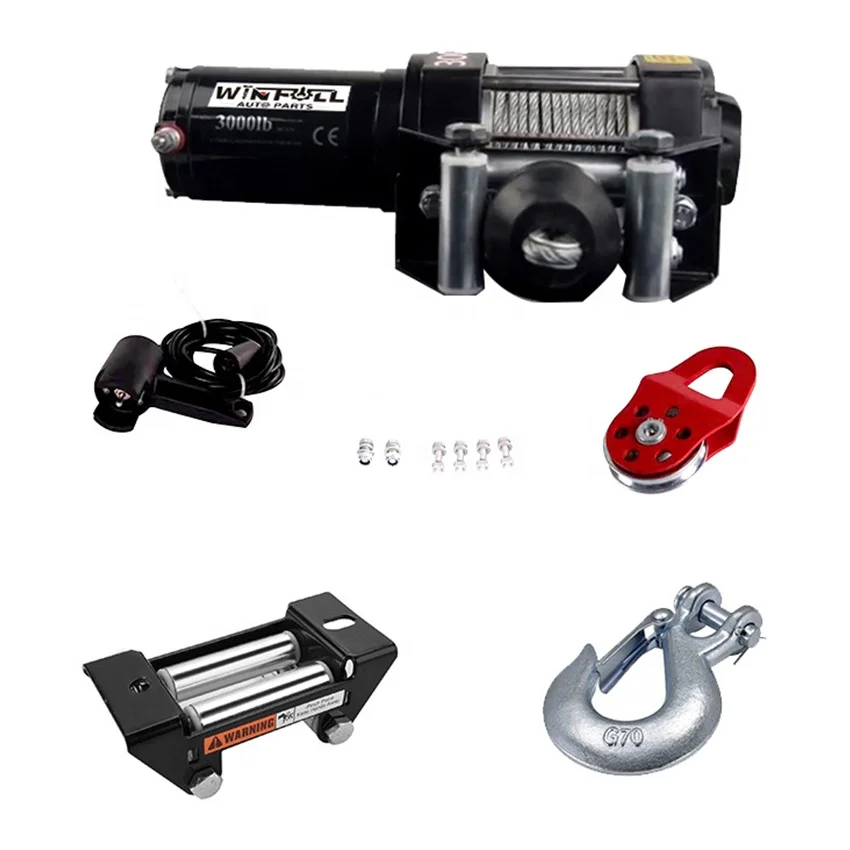 WFHEATER внедорожная 3000lbs электрическая лебедка трос Лебедка ATV UTE 12V/24V DC комплект