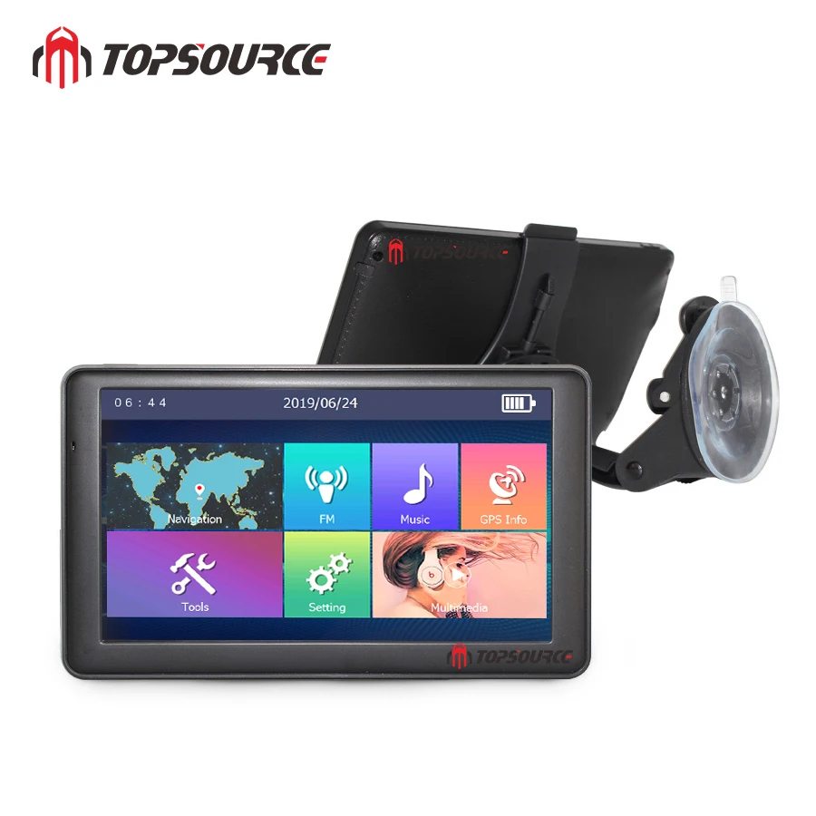 TOPSOURCE 7 дюймов сенсорный экран windows ce6.0 256 M/8G Автомобильный мультимедийный gps навигатор с бесплатными картами