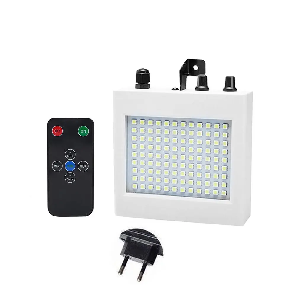 25W LED Stage Lights 108 Patch Strobe Mini Sound Control Lighting Special Effects Flash Lamp for Bar KTV Ballroom | Освещение