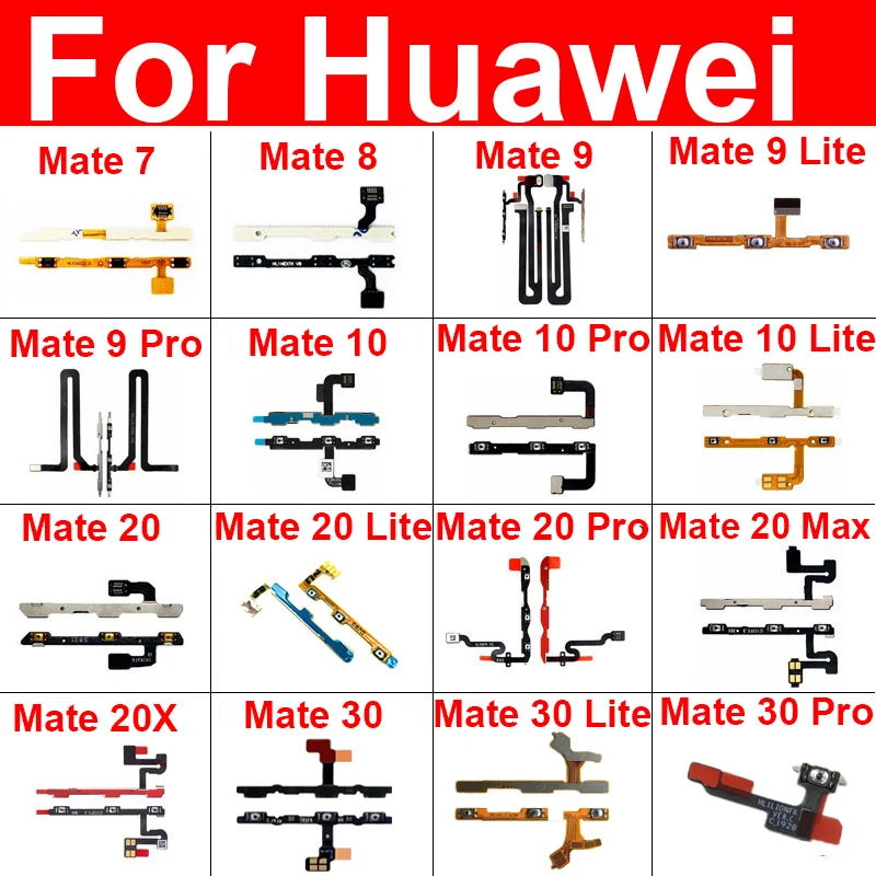 Depression udvikle evne Power Volume Flex Cable For Huawei Mate 7 8 9 10 20 20X S 30 Lite Pro Max  Power Volume Switch Button Flex Ribbon Cable Parts - AliExpress