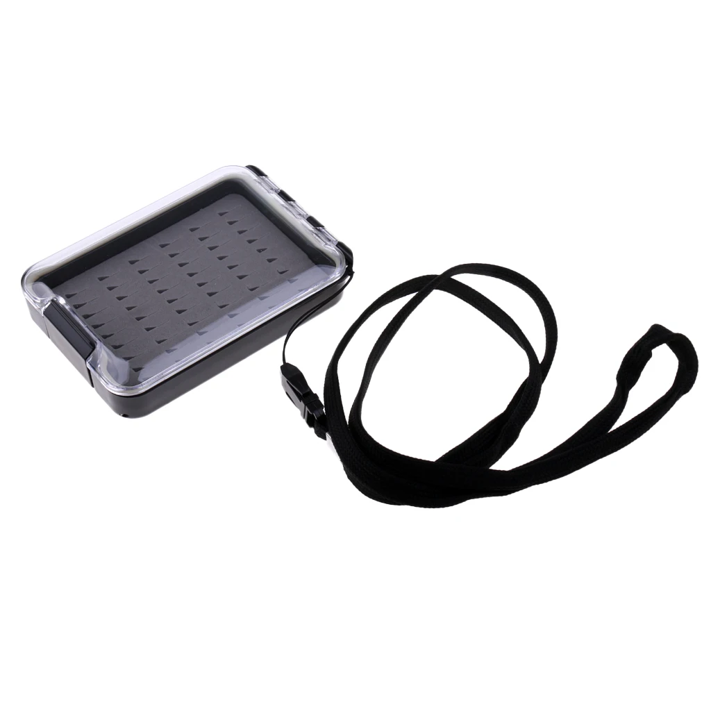 Pocket Easy Grip Foam Fly Fishing Box Flies Hook Storage Box with Lanyard