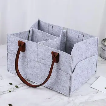 

Felt Desktop Storage Basket Sundries Toy Storage Box Cosmetic Book Organizer Stationery Container Laundry Basket Foldable Bags