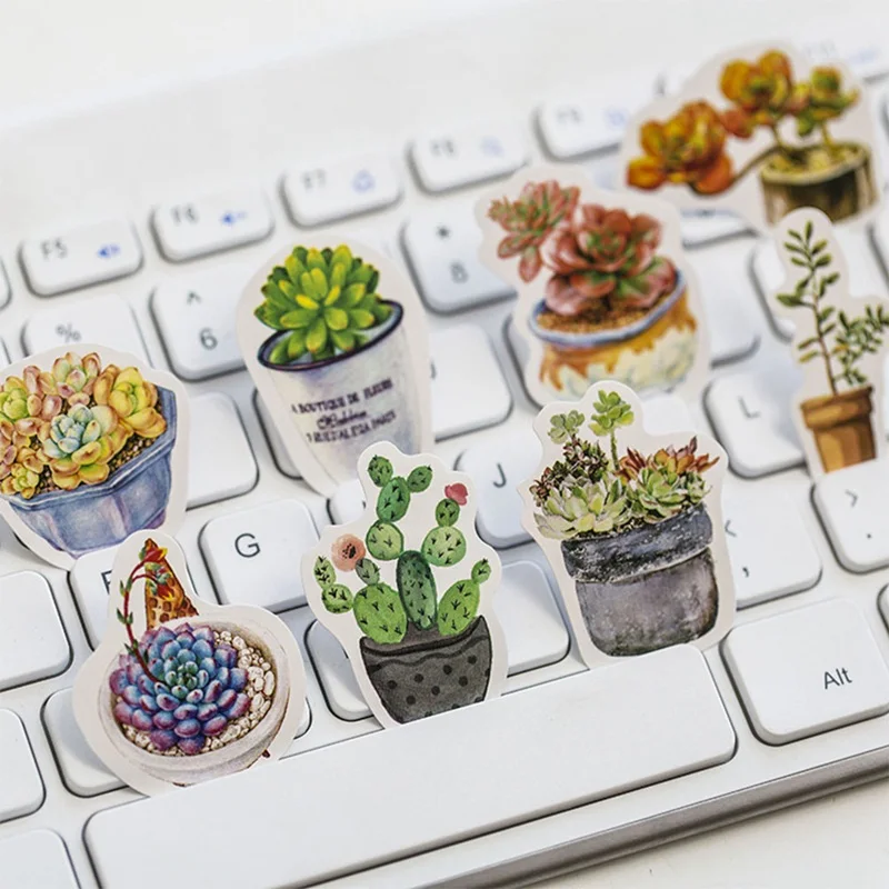 

50Pcs/Set Cute Succulent Plants Diary Paper Lable Sealing Stickers Crafts And Scrapbooking Decorative Lifelog DIY Stationery
