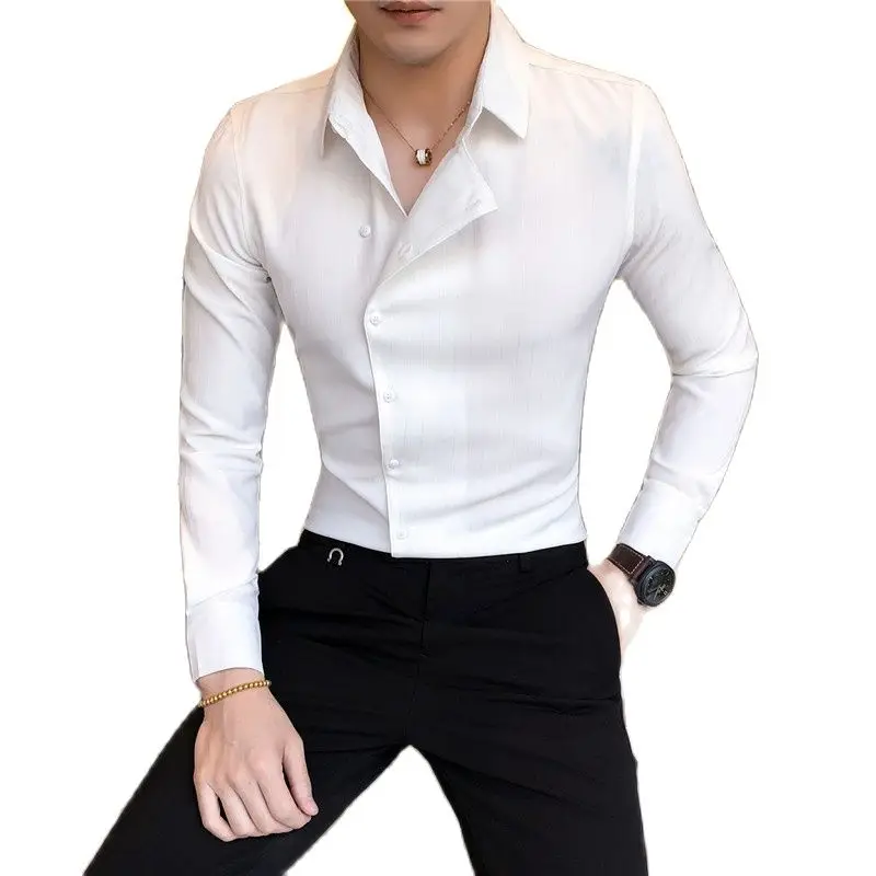 2021 new white Mens Long Sleeve Shirt 