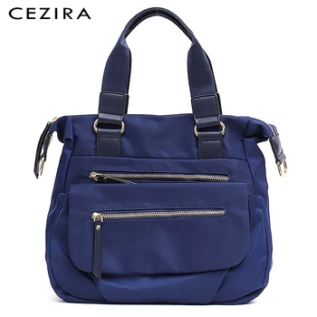 

CEZIRA Fashion Top-handle Bag For Women Nylon Tote Bag Girls Casual Hobo Bag Multi Zip Pockets Ladies Shoulder Bag Flap Handbag