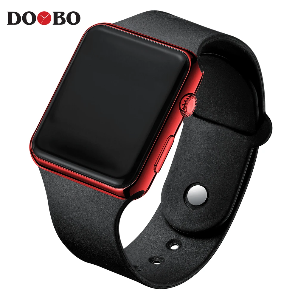 Black Red Горячая Распродажа, спортивные цифровые часы для мужчин и женщин, светодиодный, электронные часы для мужчин и женщин, часы с силиконовым ремешком, цифровые часы - Цвет: Black Red