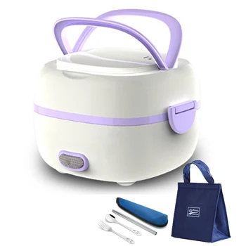 

110V 220V US EU Plug Electric Lunch Box Stainless Steel Home Rice Cooker Office Multi-function Food Cooking Warmer Container Set