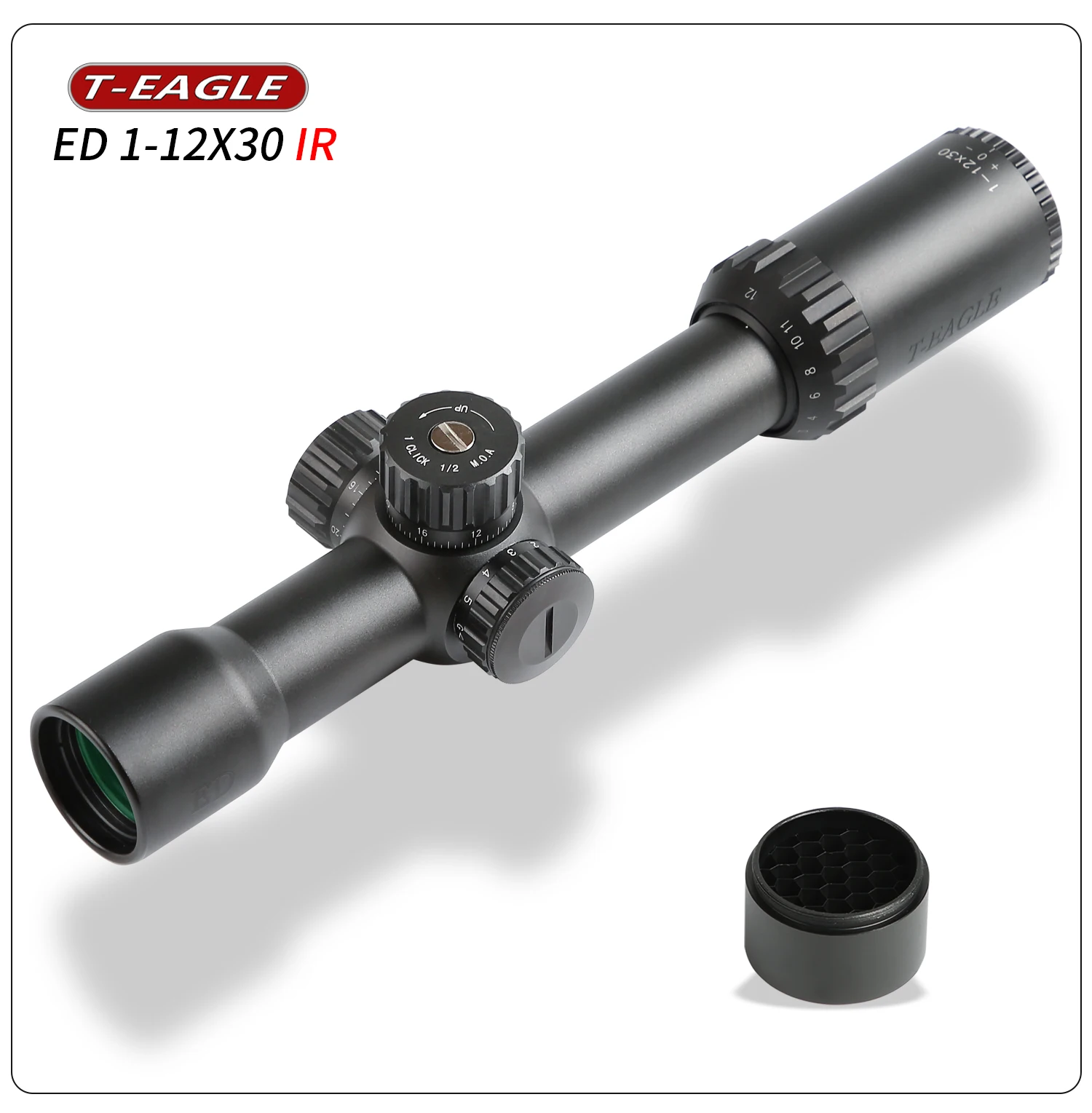 Компактный прицел ED 1-12X30IR красный зеленый с подсветкой Сетка страйкбол прицел револьверный замок сброс быстрого прицеливания тактическая Оптика прицел