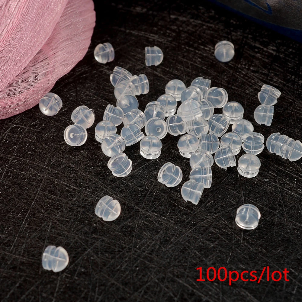 PD002 100 шт металлические украшения аксессуары DIY бусины беруши гайки прозрачные мягкие силиконовые резиновая серьга заглушки - Цвет: PD002