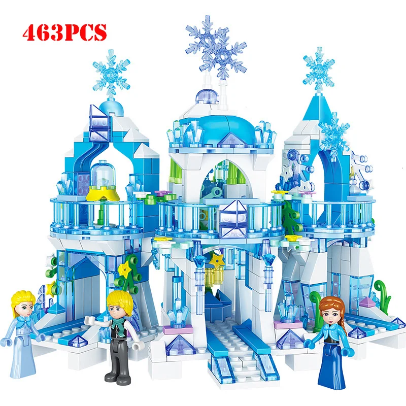 

Girls Princess Elsa Anna Figures Ice Castle Building Blocks Compatible Legoed Friends City Bricks Children Toys Gifts For Girls