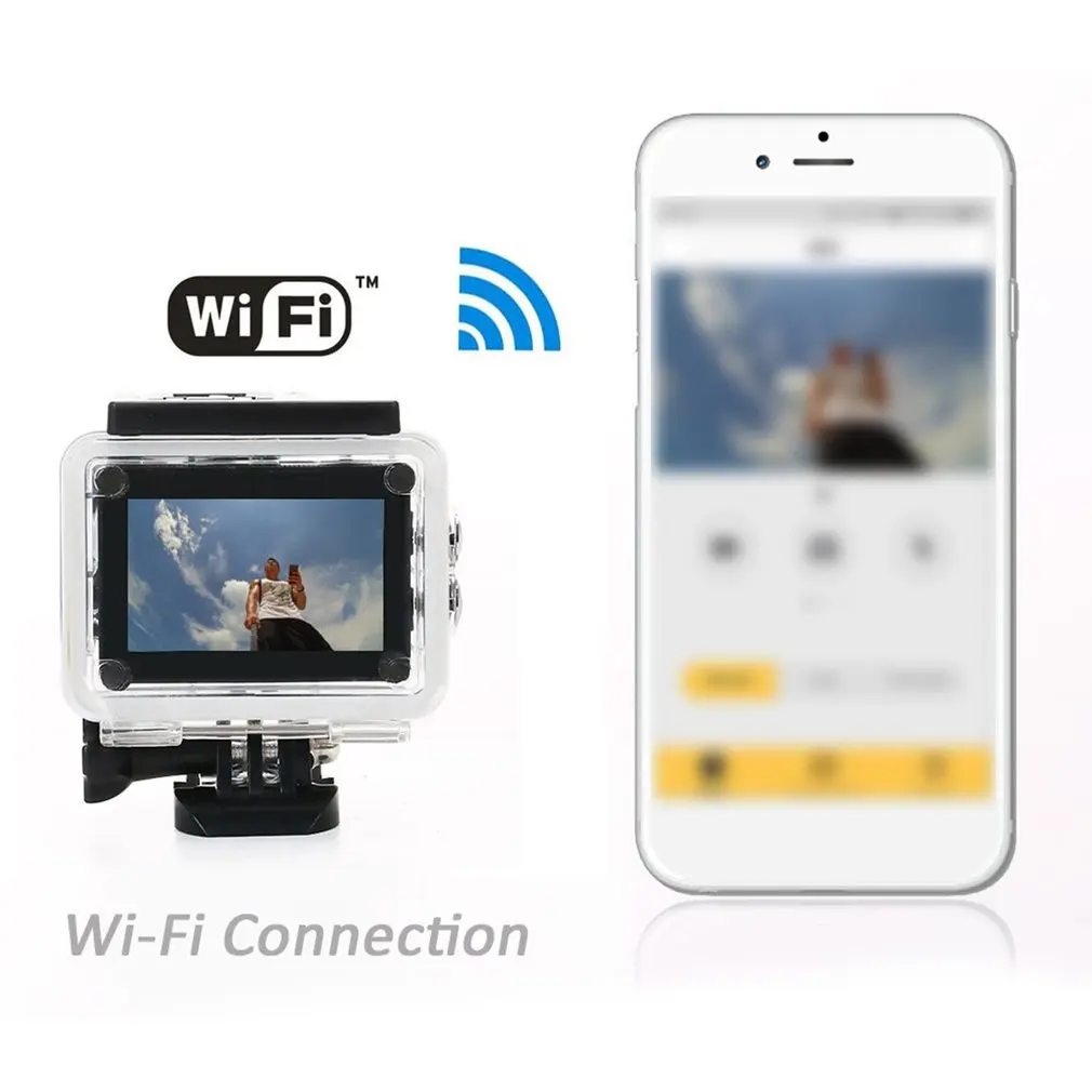 2," lcd Ultra HD 4K 1080P wifi 30M Водонепроницаемая 16 мегапиксельная Спортивная экшн-камера для Micro SD с пультом дистанционного управления
