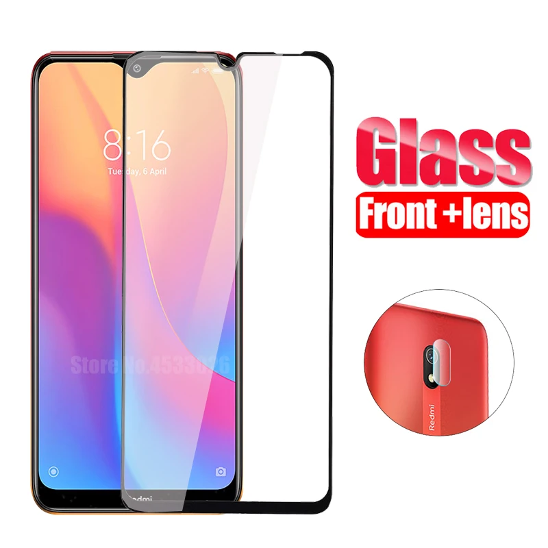 2 в 1 Защитное стекло для xiaomi redmi 8a защита объектива камеры закаленное xiomi note 8 pro