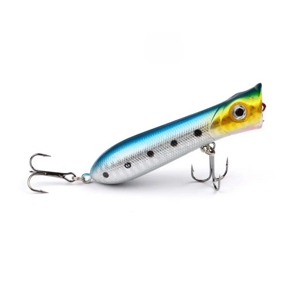 Popper Hard Bait Wobbler Angel köder 80mm 12g 6 # Haken künstlicher schwimmender Anhänger Ozean fischen Bionic Carp Tackle Seefischerei – Detail 8