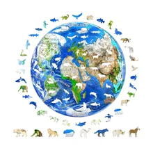 Puzzle 3D en bois pour enfants, jouet éducatif, assemblage, décoloration animale, bricolage, 400g, offre spéciale
