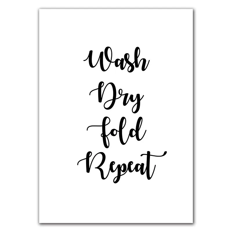 Laundry-Signs-Wall-Art-Canvas-Painting-Poster-Print-Black-White-Wash-Dry-Fold-Repeat-Molecular-Picture (12)