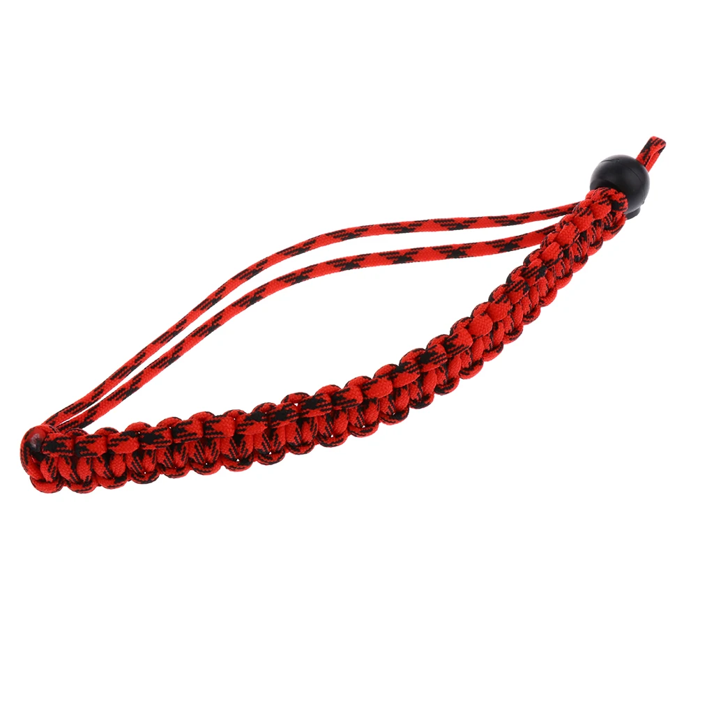Black Red Регулируемый ремень на запястье для камеры/браслет Открытый аварийный выживания плетеный Паракорд - Цвет: Black Red